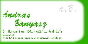 andras banyasz business card